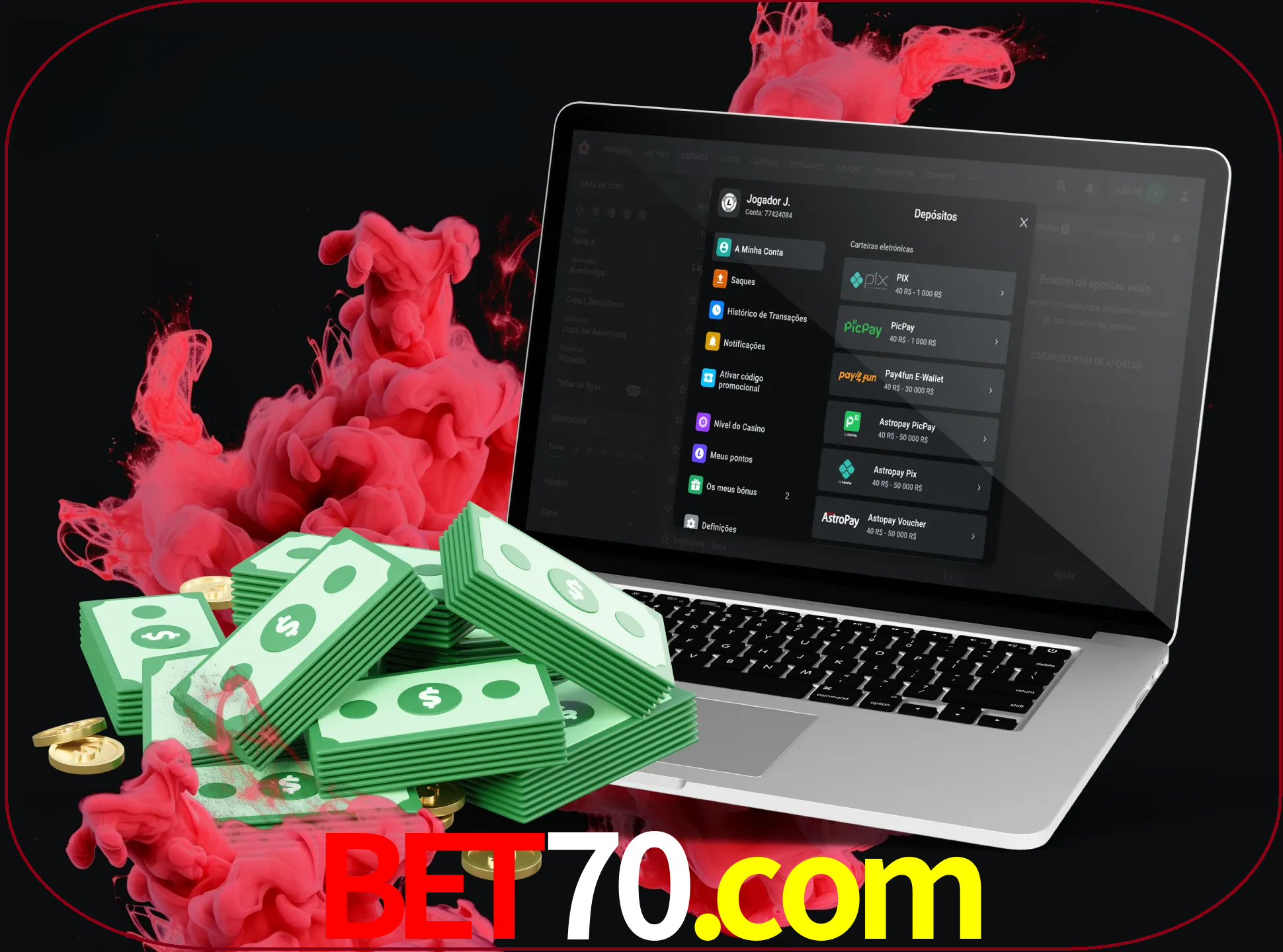 Para efetuar um depósito na sua conta bet70, basta escolher o método de depósito e especificar o montante.